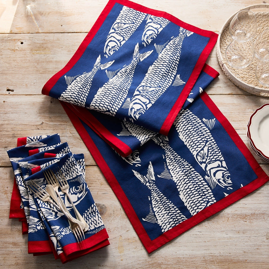 Sardines Dinner Napkins - Set of 4