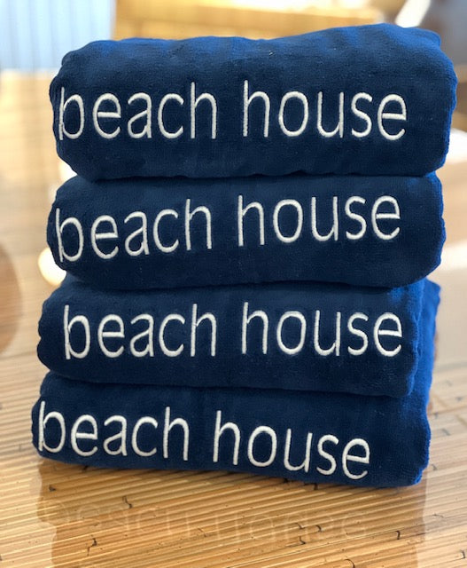 Navy Beach Towel:  Beach House