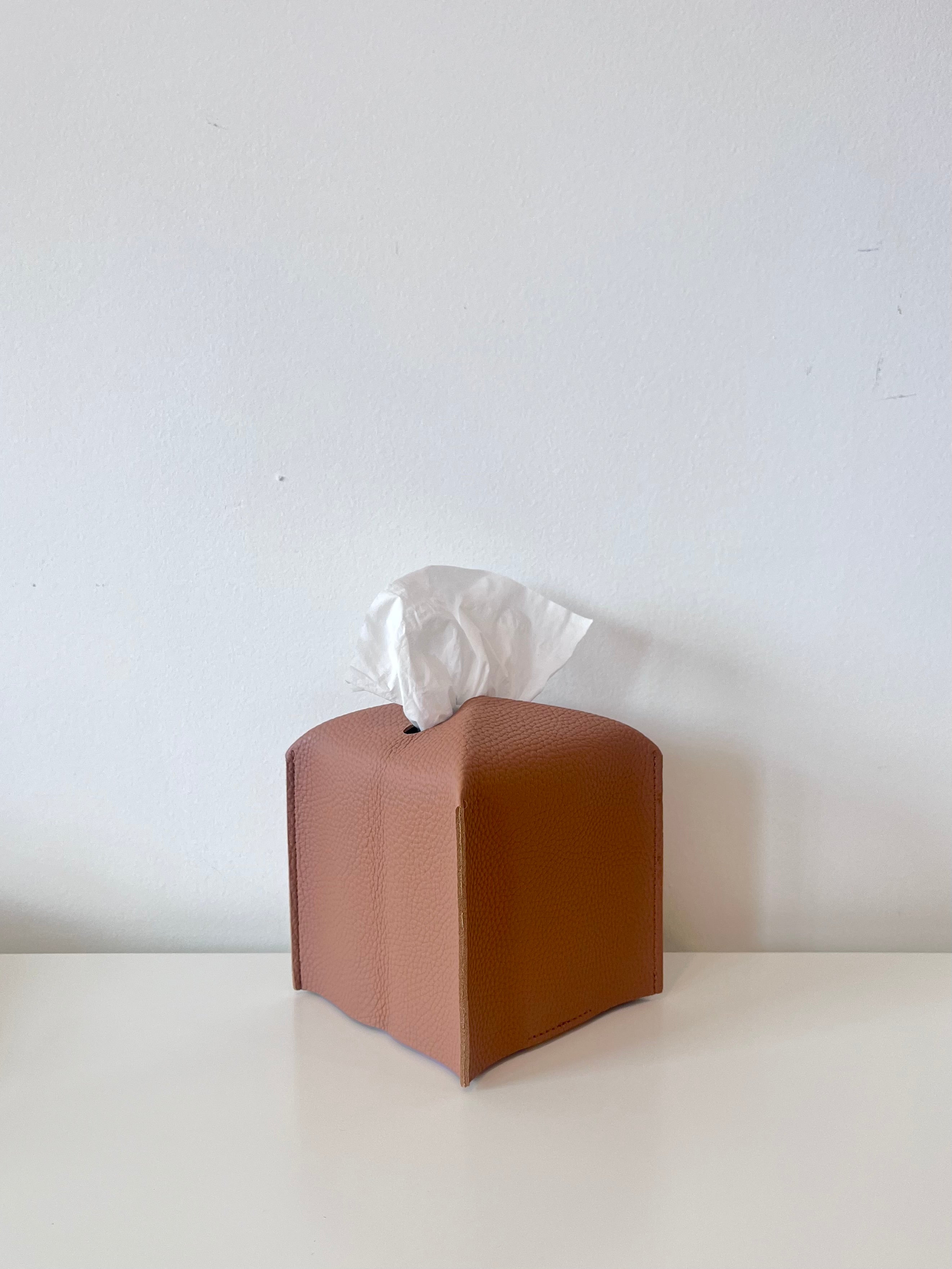 Faux Leather Tissue Box Cover