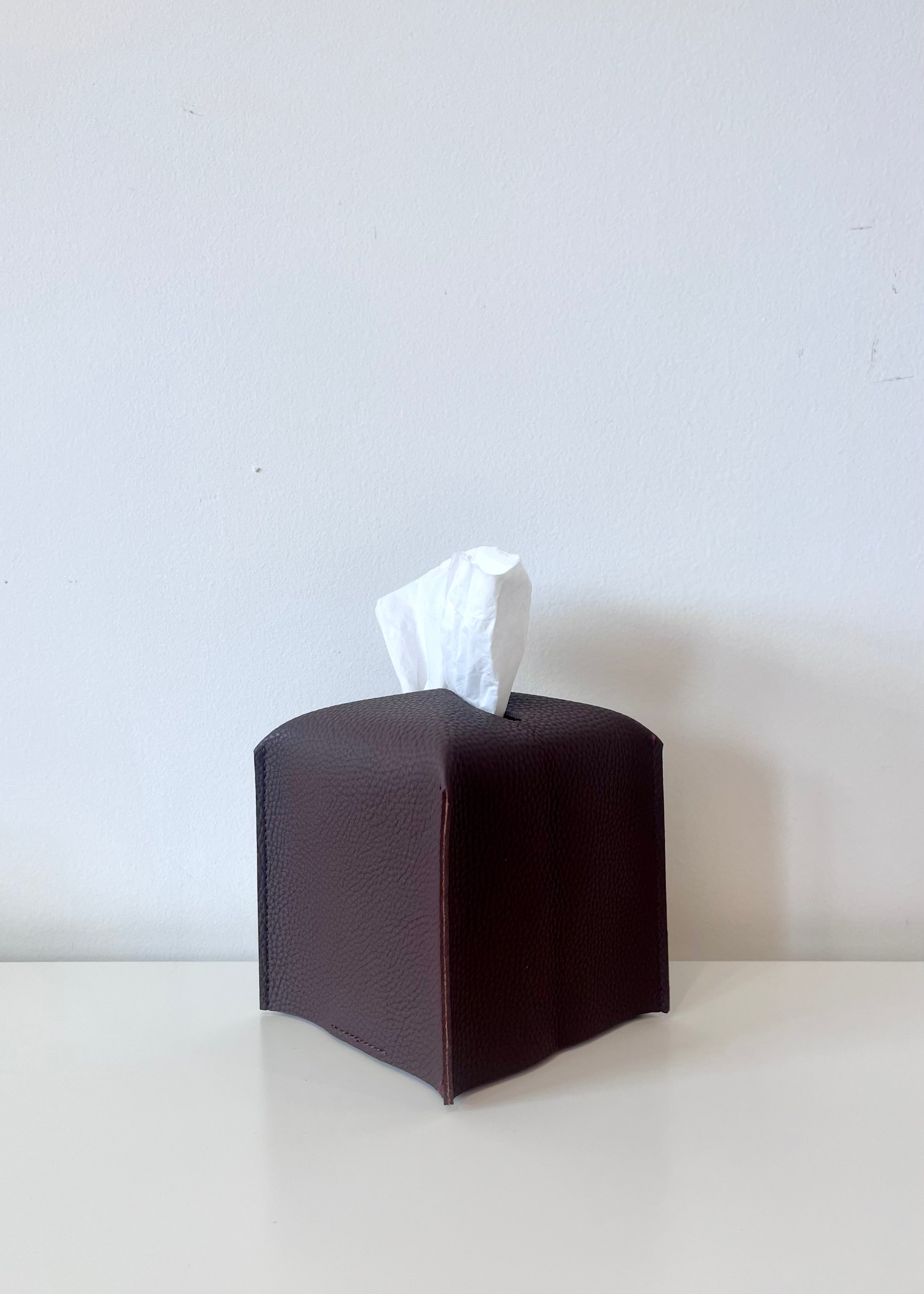 Faux Leather Tissue Box Cover