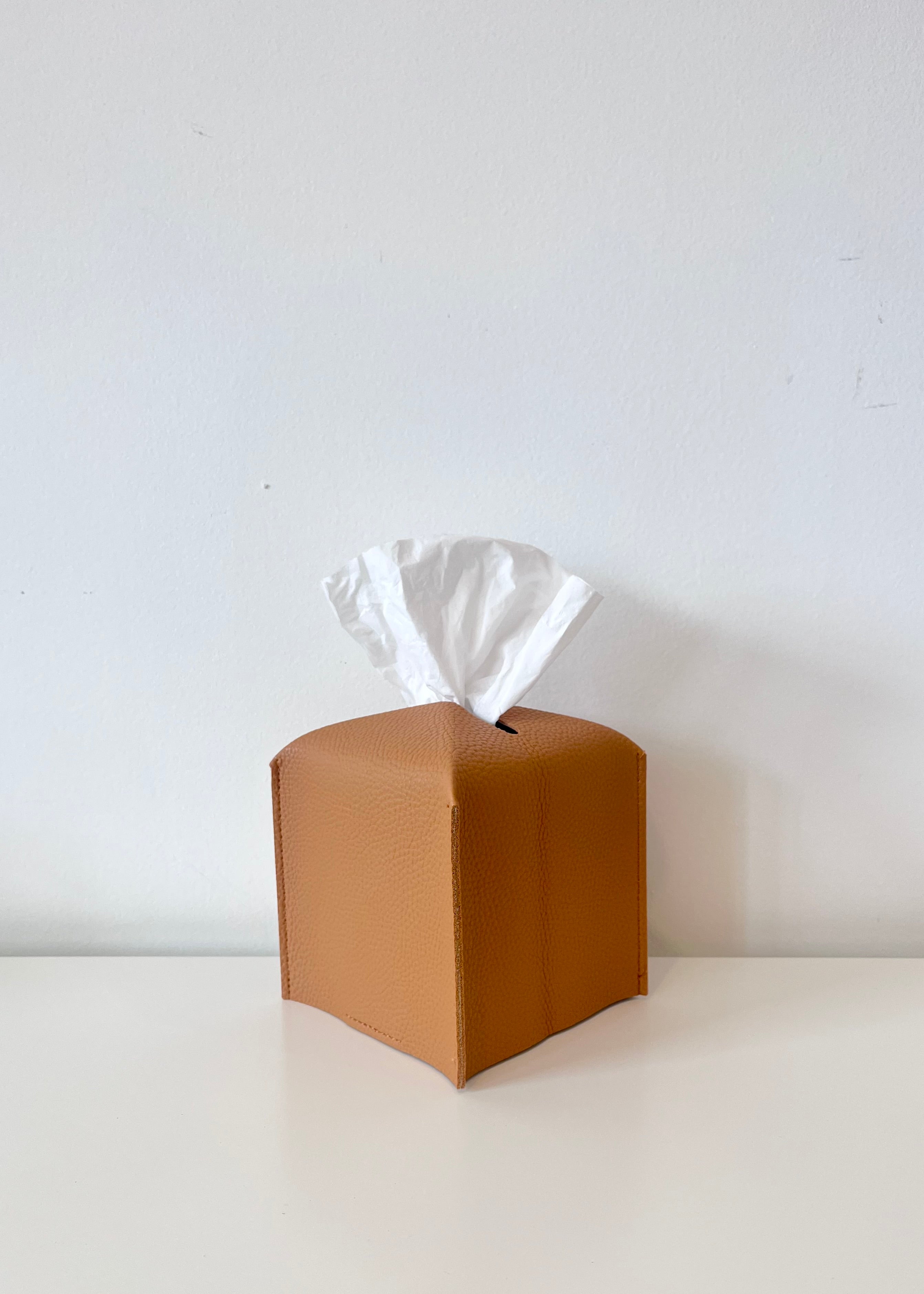 Faux Leather Tissue Box Cover