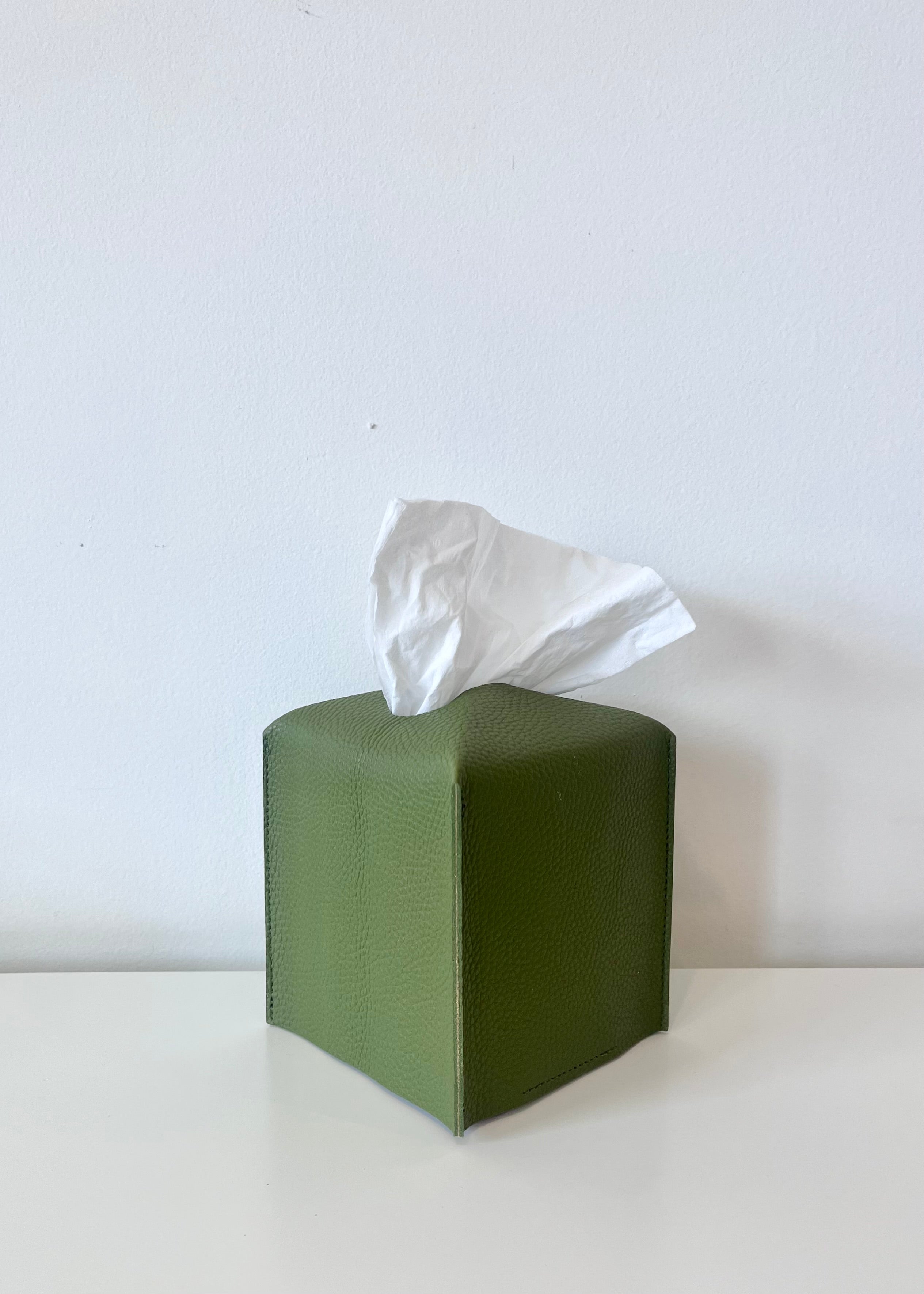 Faux Leather Tissue Box Cover