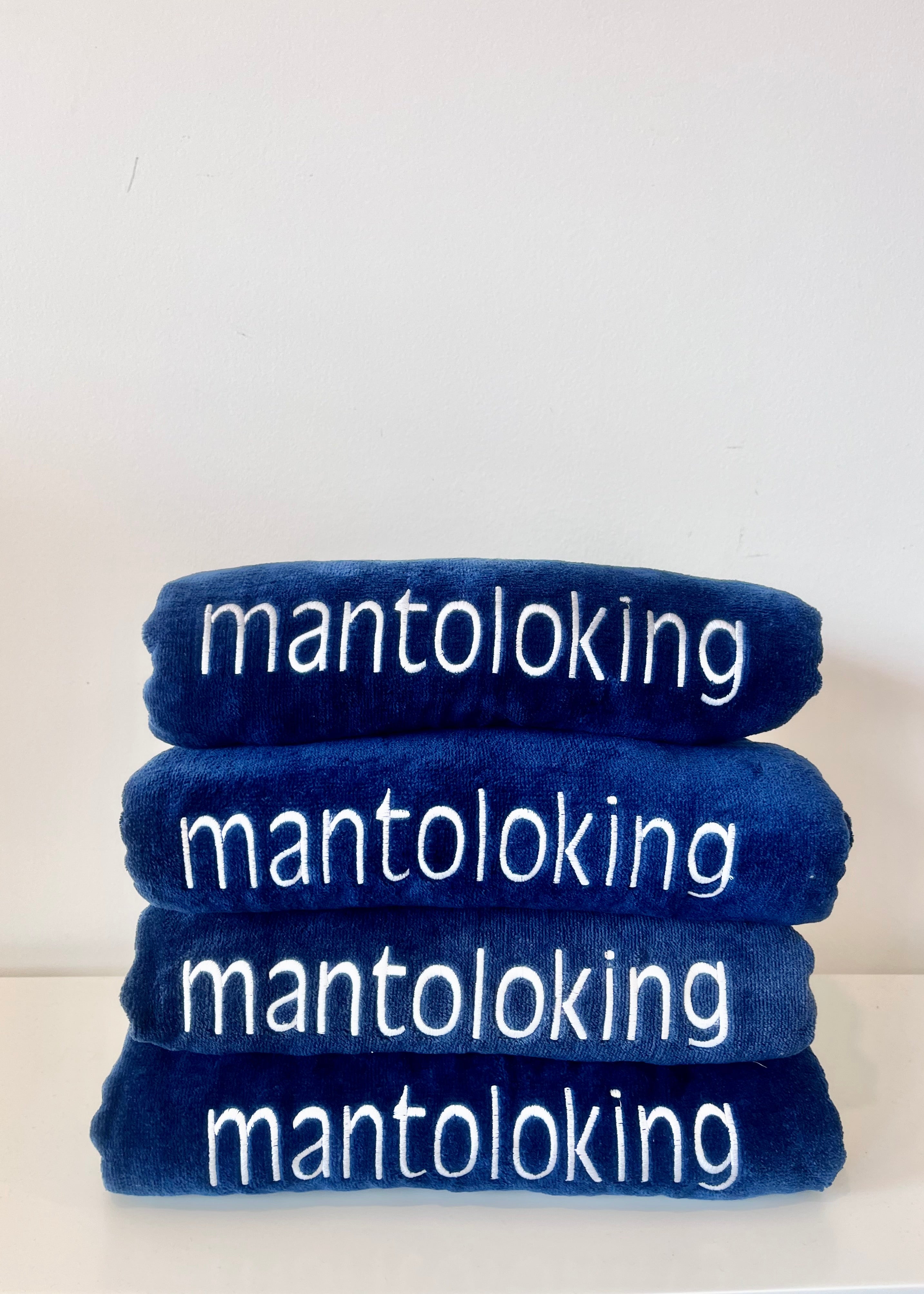 Embroidered Navy Beach Towels