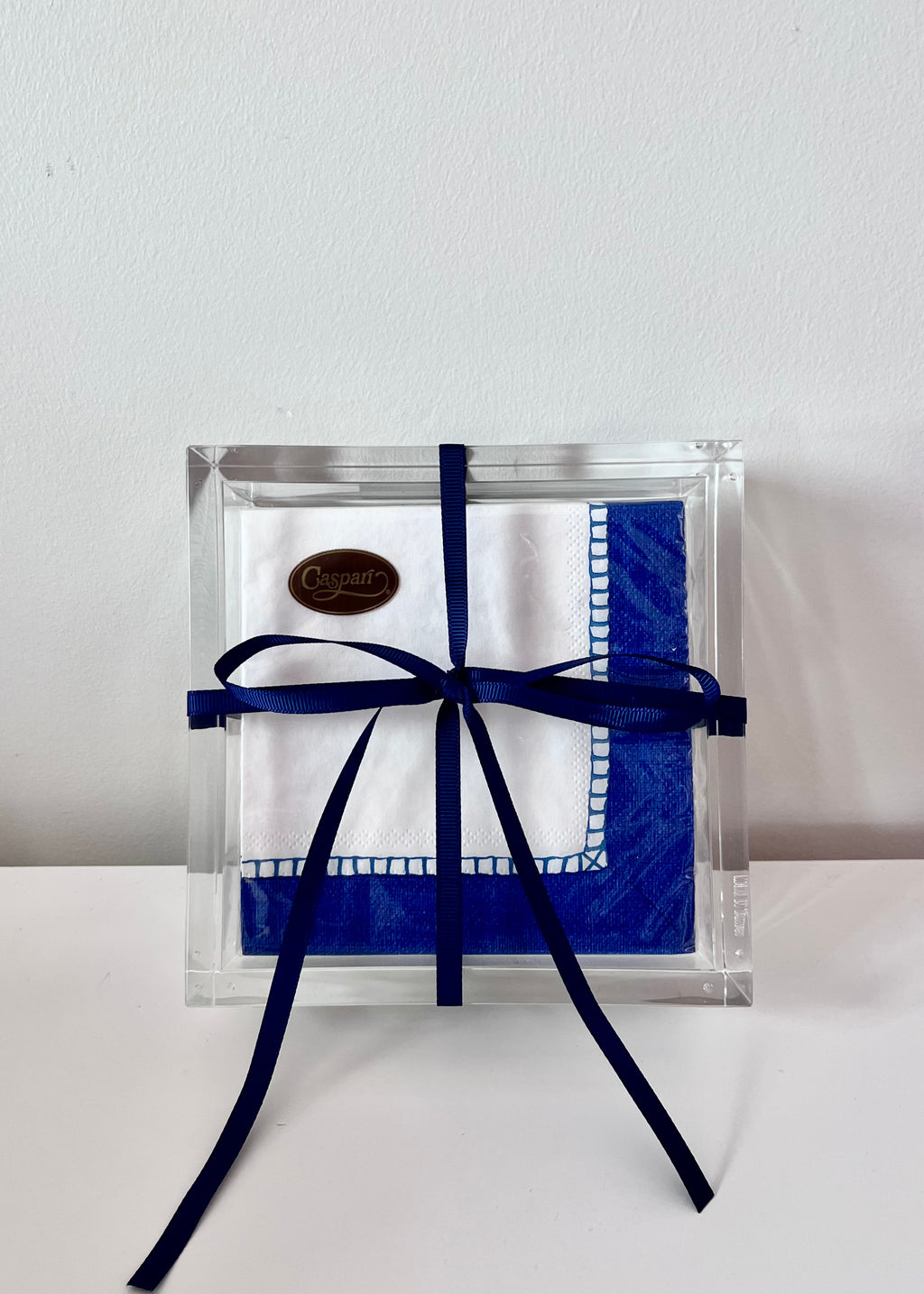 Cocktail Napkins in Acrylic Holder - Navy