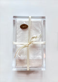 Guest Napkins in Acrylic Holder - Beige