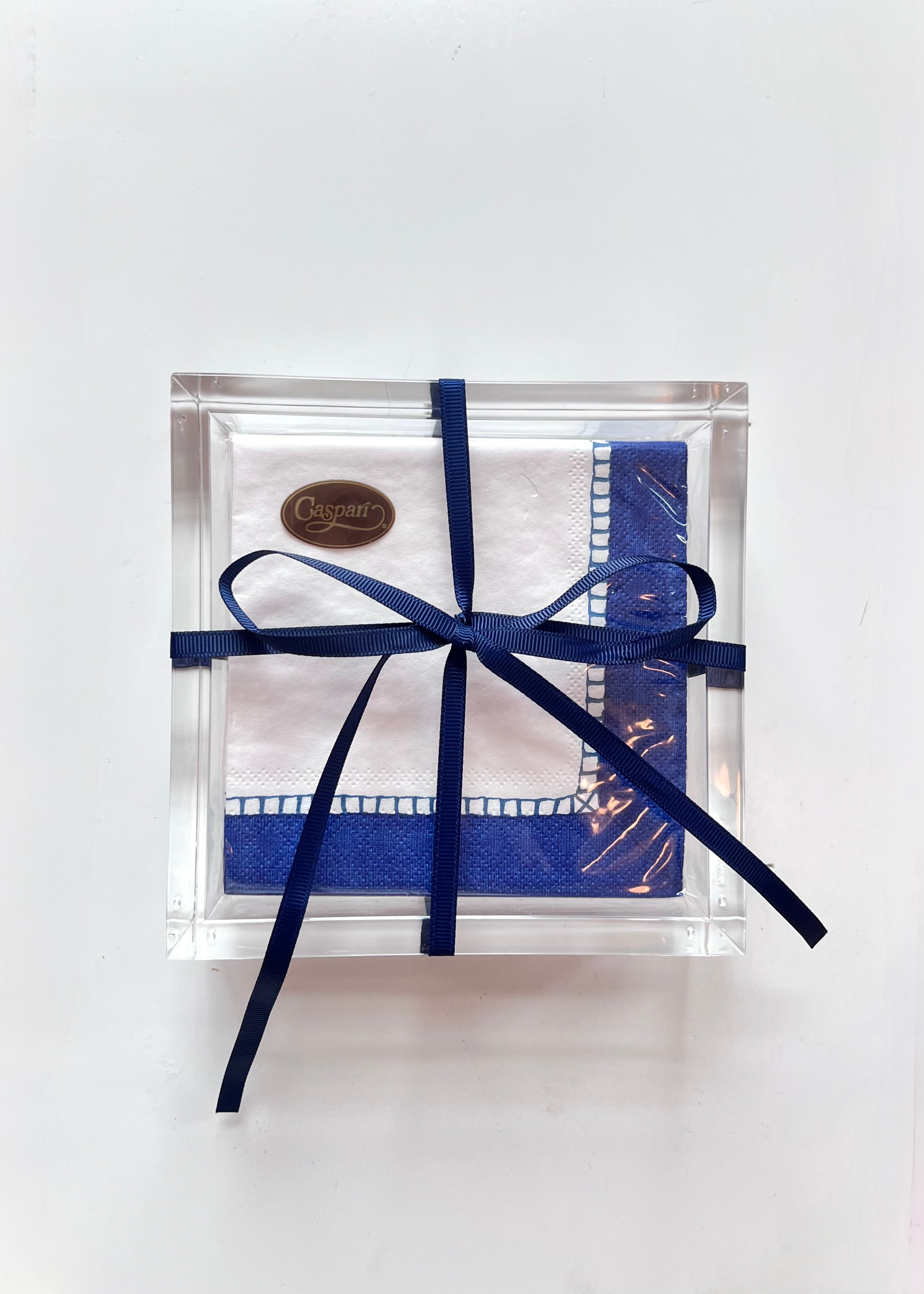 Cocktail Napkins in Acrylic Holder - Navy