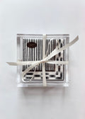 Cocktail Napkins in Acrylic Holder - Stripe