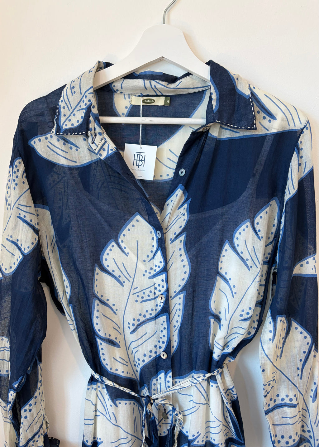 Navy & Off-White Palm Dress