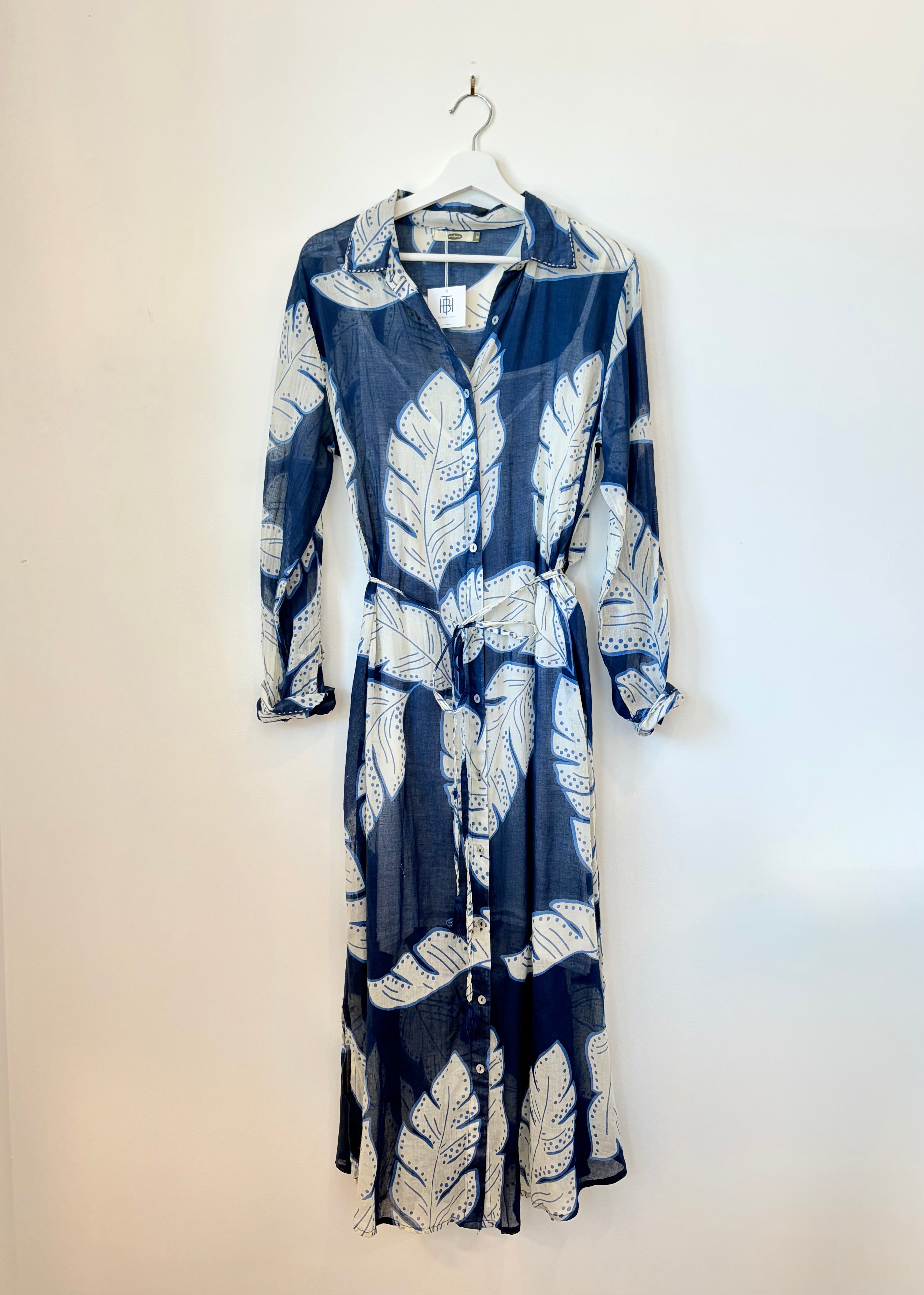 Navy & Off-White Palm Dress