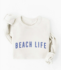 Beach Life Graphic Sweatshirt- Vintage White