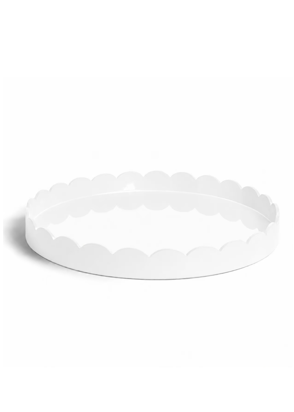 Large Round Scalloped Lacquered Tray