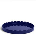 Large Round Scalloped Lacquered Tray
