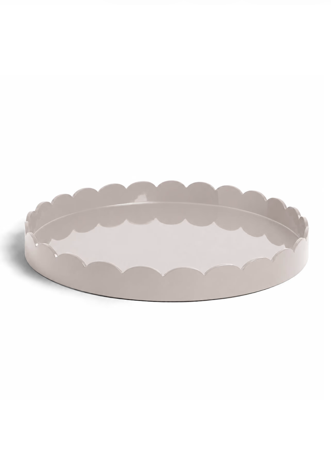 Large Round Scalloped Lacquered Tray