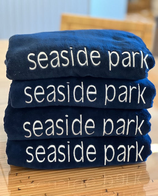 Navy Beach Towel: Seaside Park