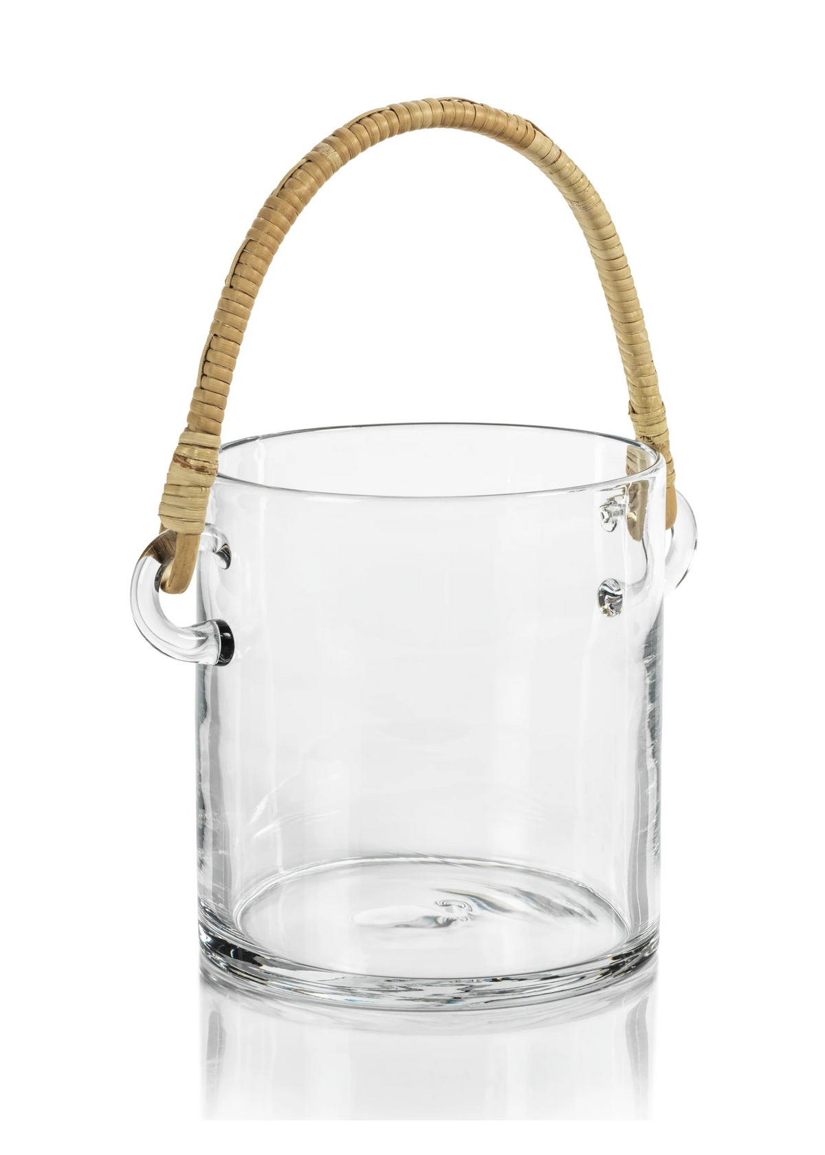 Glass Cooler with Rattan Handle