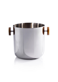 Nickel and Amber Ice Bucket with Tongs