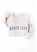 Beach Life Graphic Sweatshirt- Vintage White