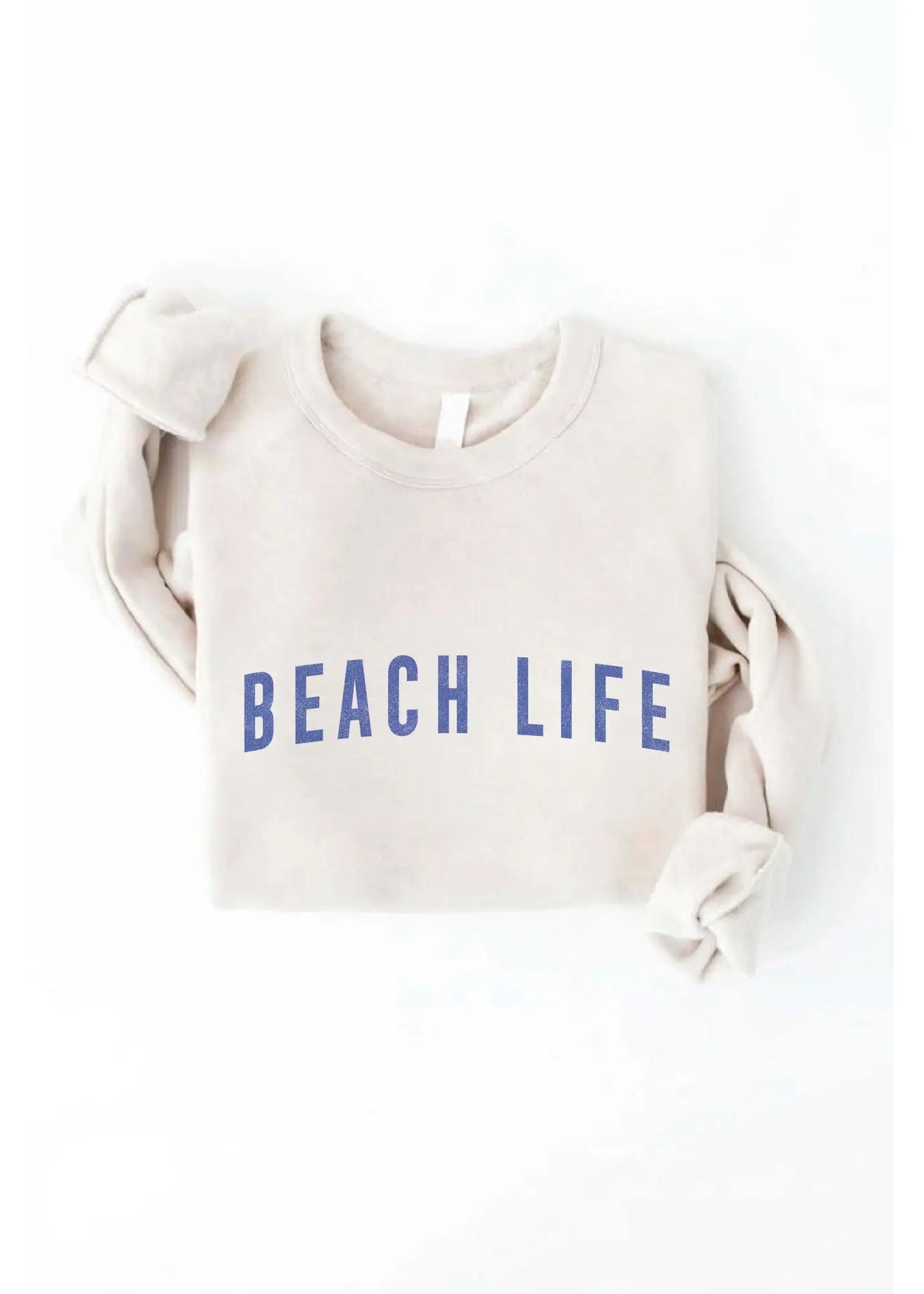 Beach Life Graphic Sweatshirt- Vintage White