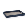Houndstooth Raffia Navy Tray